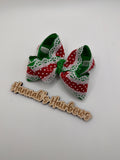 Christmas Scallop Baby Bow